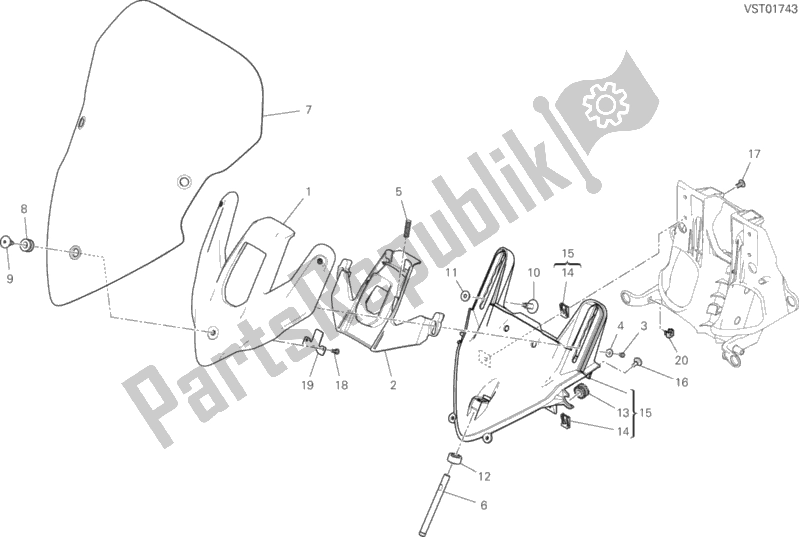 Alle onderdelen voor de Voorruit van de Ducati Multistrada 1260 S ABS Thailand 2020